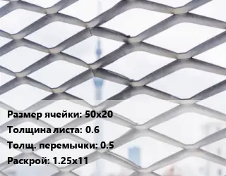 Сетка ЦПВС 50х20 s=0.6 0.5 Раскрой: 1.25х11